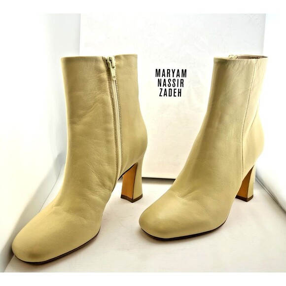 NIB Maryam Nassir Zadeh Venus Boots Leather Women's EU 36 Fawn Kick Heel ITALY - Picture 3 of 12